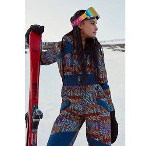NWT Free People All Prepped Printed Ski Suit Jumpsuit One Piece FP Movemen size